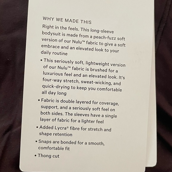 NWT Lululemon Wundermost Ultra Soft Nulu Square Neckline Long Sleeve Bodysuit XL - Picture 11 of 14